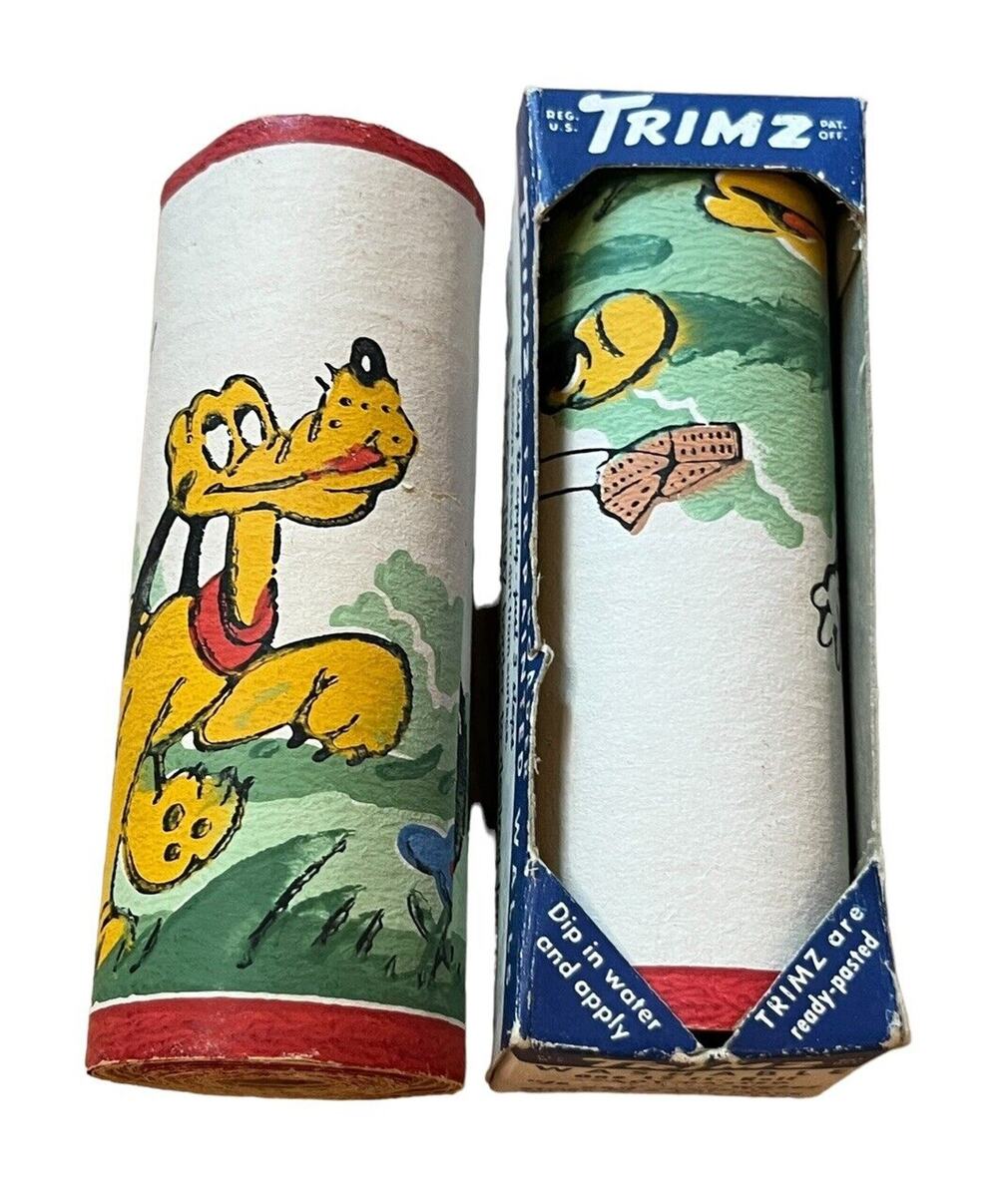 2 Vintage Walt Disney Border Trimz Wallpaper 12ft Each Mickey Mouse Pluto Donald
